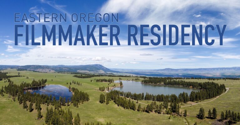 A graphic promoting a Filmmaker Residency Program in Eastern Oregon